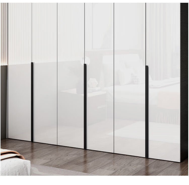 造木风 现代轻奢高光衣柜家用卧室平开门大衣柜子储物柜极简镜面收纳