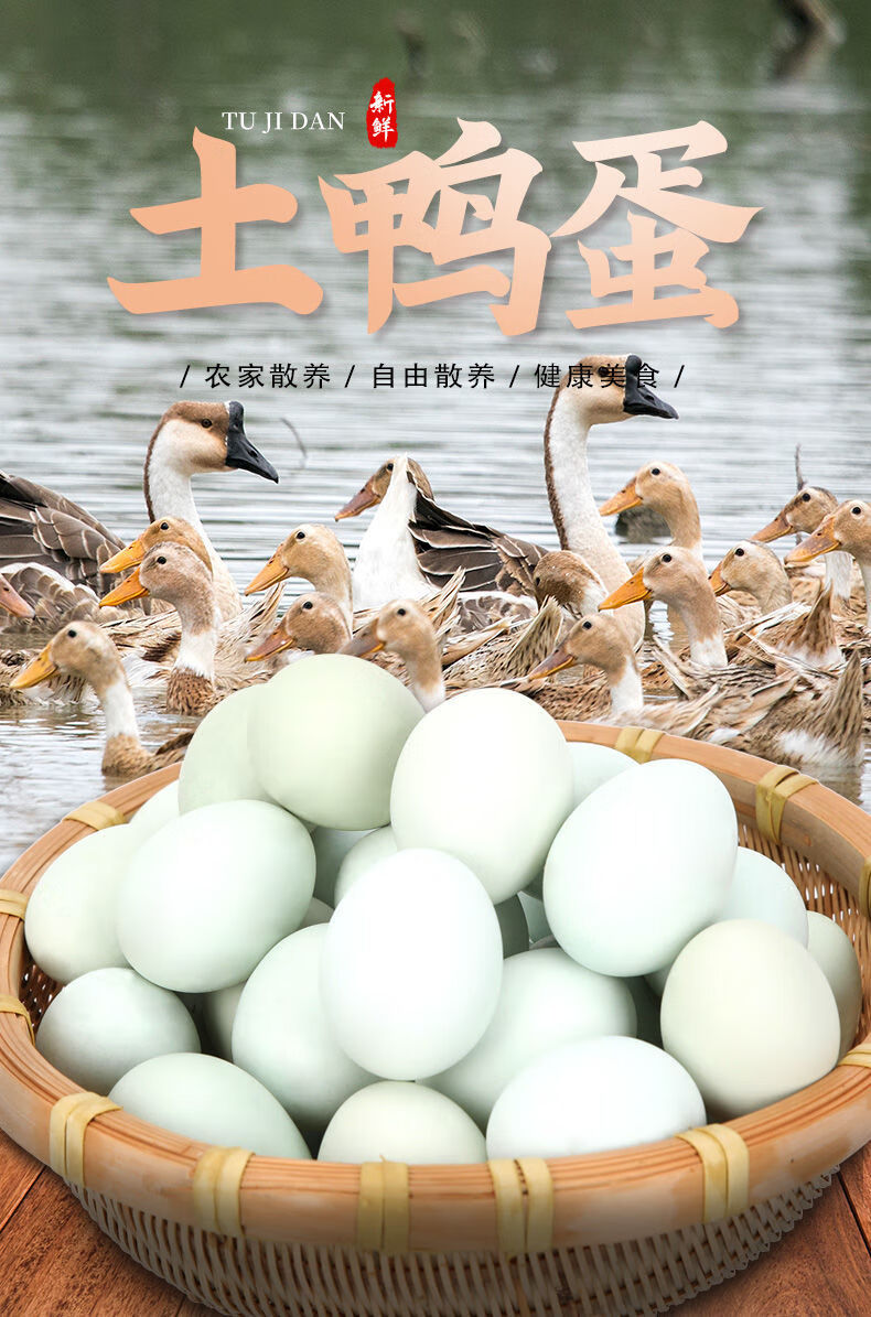 现捡现发河南新鲜绿壳土鸭蛋农家散养青壳正宗麻草青皮生鸭蛋 60-70克