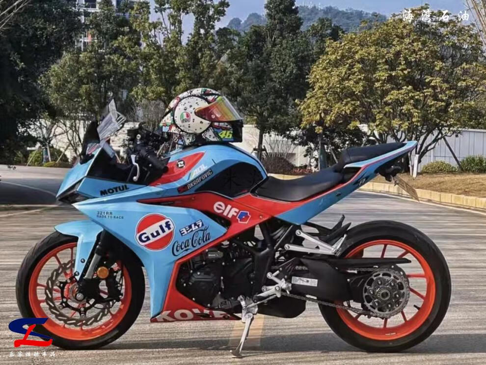 适用凯越321rr版画贴纸贴花摩托车改装定制车贴膜版花贴画拉花 桔色