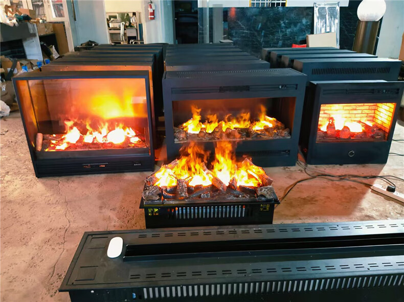 篝火仿真定制伏羲3d雾化壁炉嵌入式圆形防水真火悬挂取暖加湿仿真火焰