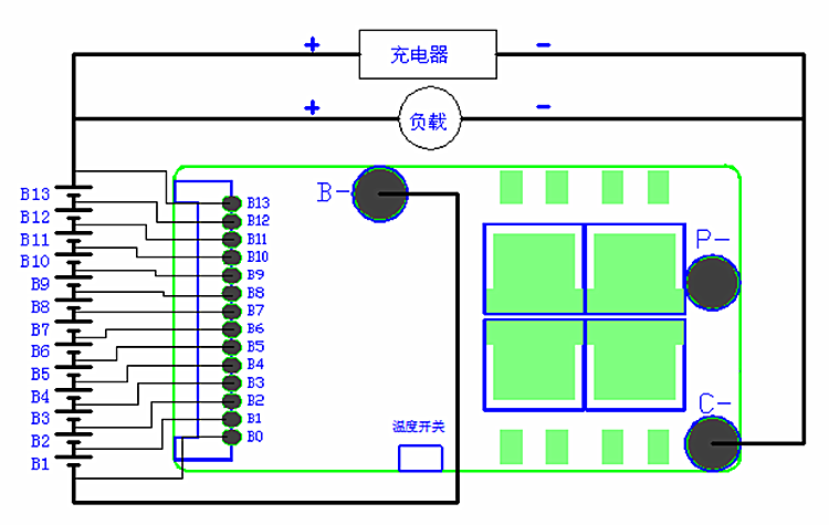 锂电池保护板48v13s串三元18650聚合物60v充放电带均衡同口拉法斯13串