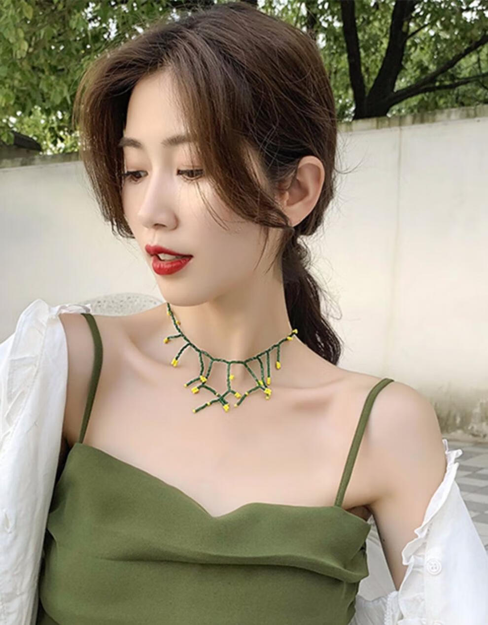 网红八字空气刘海假发片自然无痕中分斜刘海两侧修脸发际线假贴片