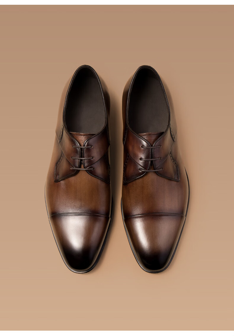 艾黛尼帝adnt轻奢品牌皮鞋男三接头真皮商务正装鞋英伦尖头男鞋高档