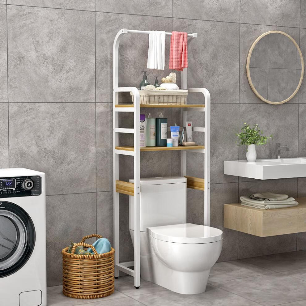 马桶上置物架马桶上方置物架卫生间坐便器后免打孔落地收纳架洗手间多