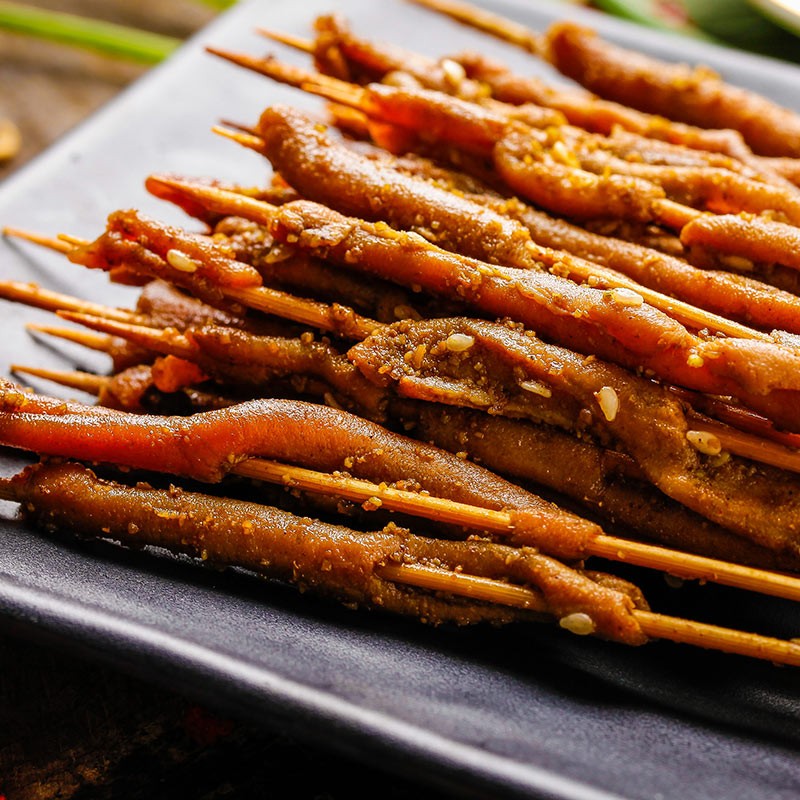 顺丰发货鸭肠串铁板烧烤鸭肠串商用铁板小串烤鸭肠串小肉串鸭肠烧烤串
