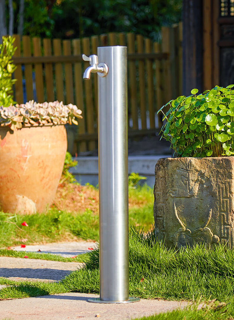 304不锈钢立柱水龙头户外别墅花园庭院子室外水龙头防冻防晒家用 粗款