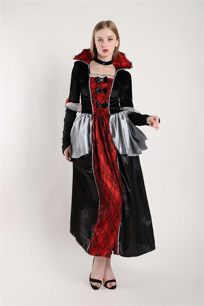 欧洲中世纪服装演出服复古宫廷装英国国王女王后演出服皇后cos巫后