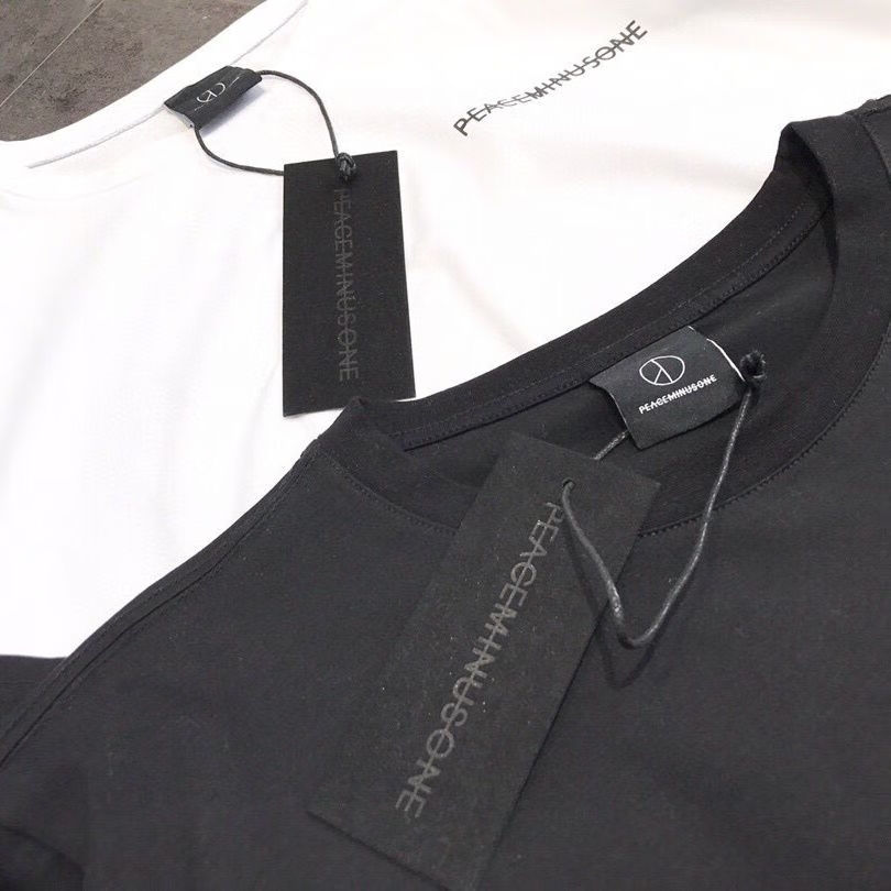 樱璇peaceminusone正确版小皱菊权志龙同款宽松情侣印花短袖 黑色 l