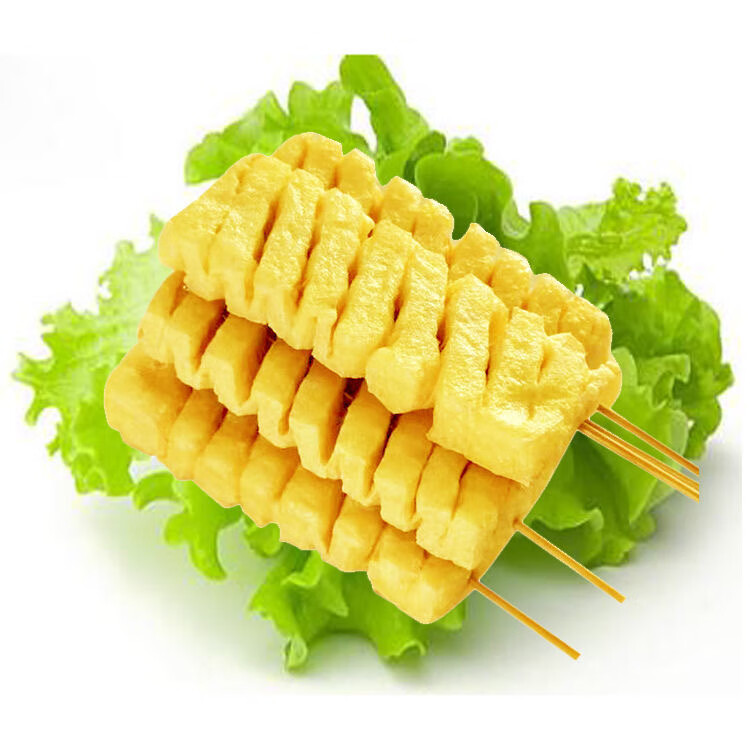 豆排100串新鲜冷冻水煮豆腐干泡串麻辣烫火锅豆腐串兰花串关东煮 尝鲜