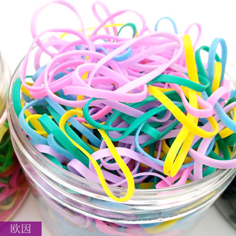 欧因儿童发捆头绳胶圈橡皮筋扎头发大人一次性彩色绑头皮筋春天色约
