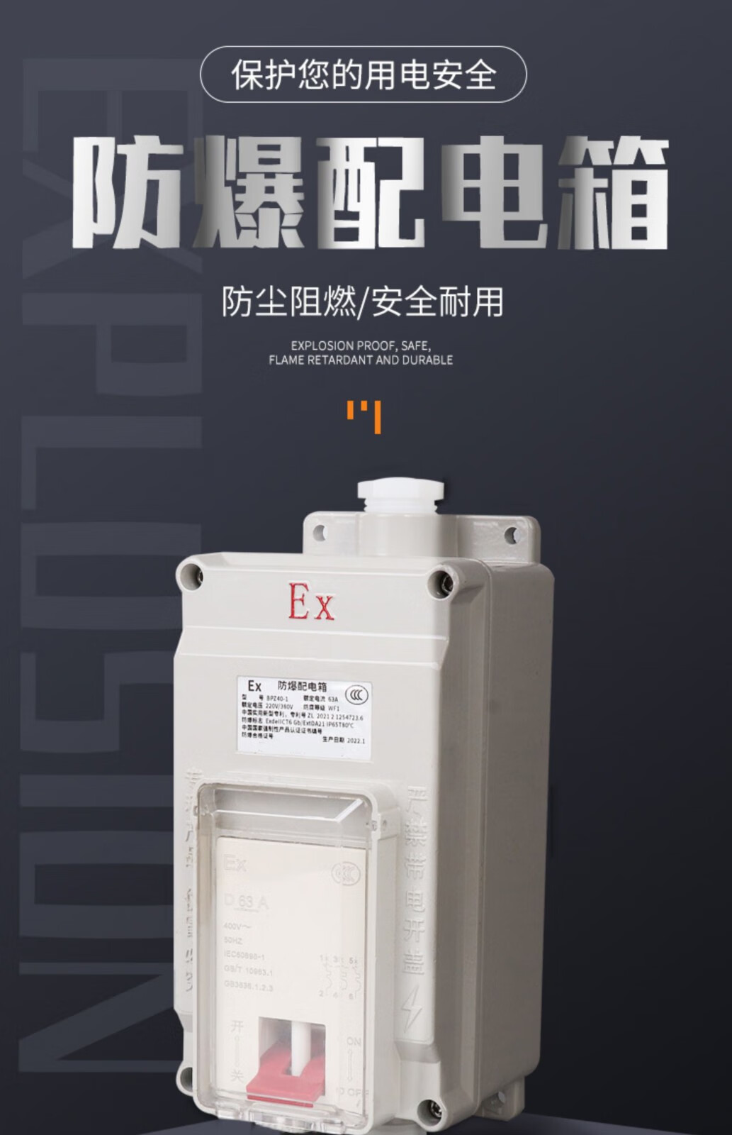 防爆开关工业照明空气开关断路器204063a大功率防爆配电箱回路箱开关