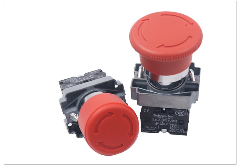 施耐德急停开关xb2bs542c蘑菇头按钮自锁zb2-be102c常闭紧急停止 xb2