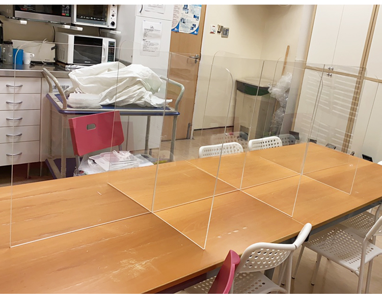 透明亚克力隔离板餐桌十字挡板防护分隔板食堂隔板定制尺寸