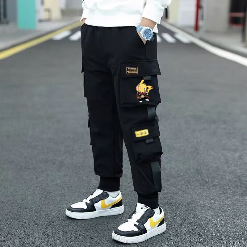 【京品优选】皮卡丘裤子工装裤学生卡通动漫皮卡丘潮流户外休闲裤子男