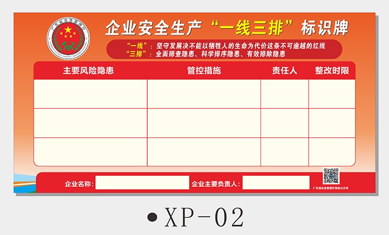 业安全生产一线三排标识牌标语经营单位安全信息公示牌食堂餐饮食品