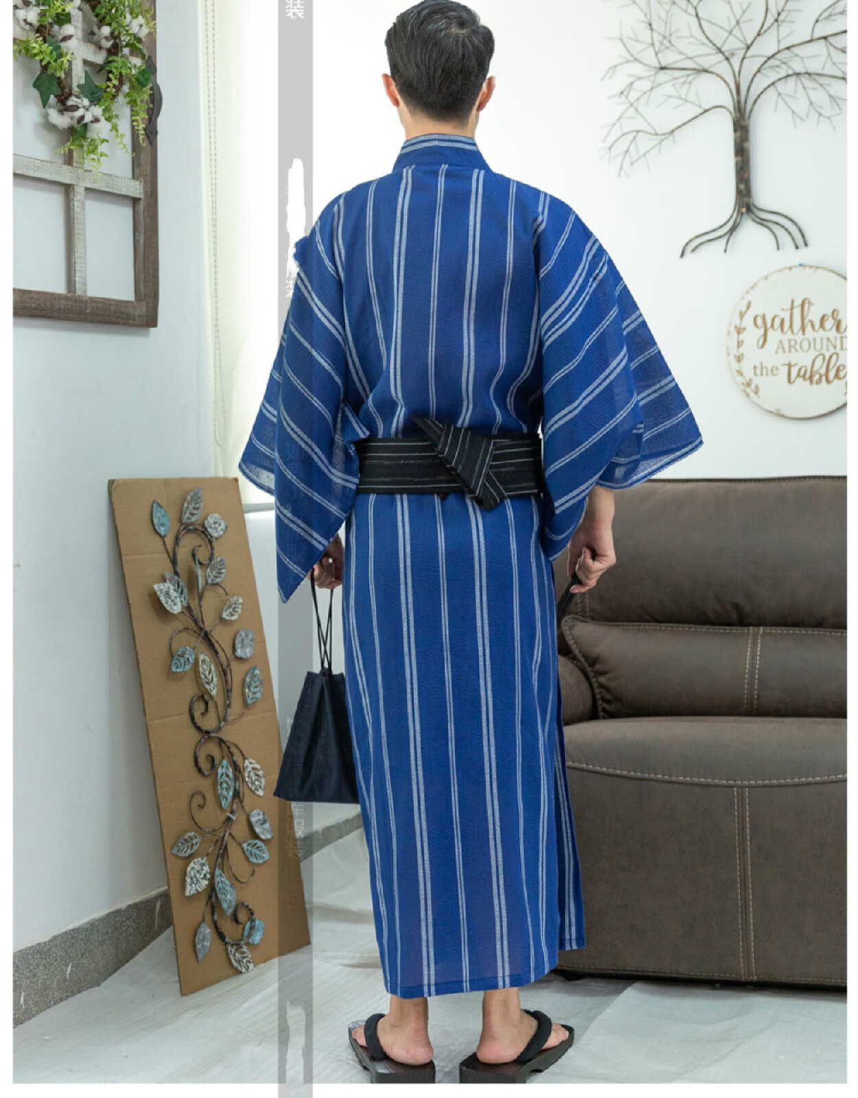 日本男士和服浴衣2022上新浴衣日式和服浴袍男式长款硬挺夏日祭家居服