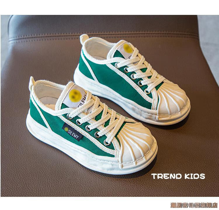duck童鞋女童运动帆布鞋5-14岁中大童女孩2022春秋季新款溶解鞋布面