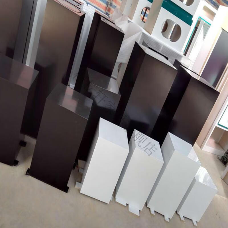 木质烤漆白色展台设计商业会展精品展柜展示台商用女装店桌子展台