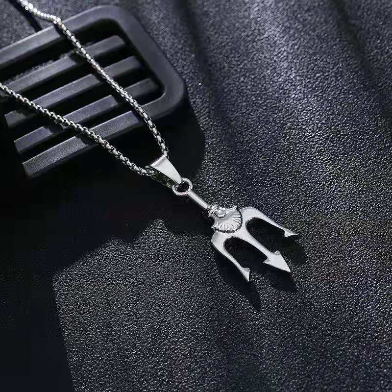 baofanchi项链海王三叉戟男嘻哈霸气个性复古海神波塞冬小众何厌同款