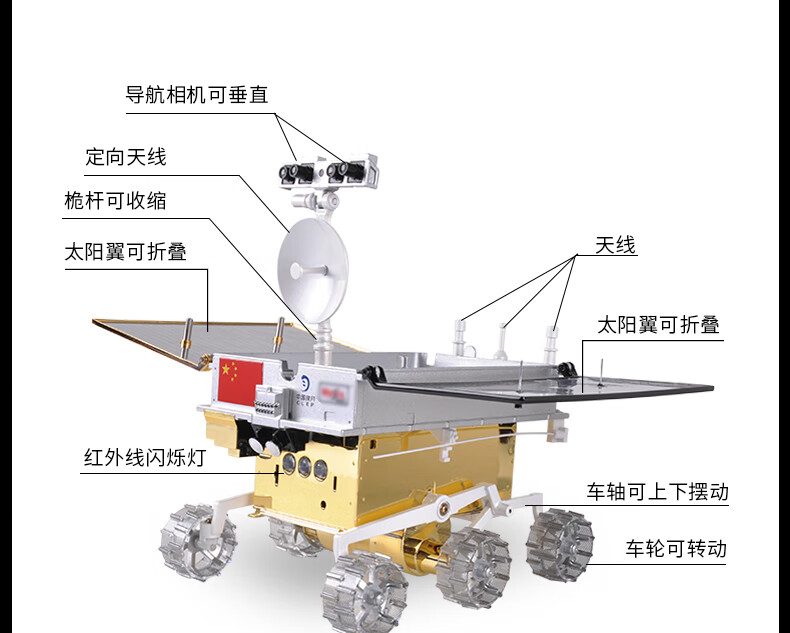 玉兔号月球车18智能电动嫦娥四号探月车仿真模型声光玉兔2号月球车