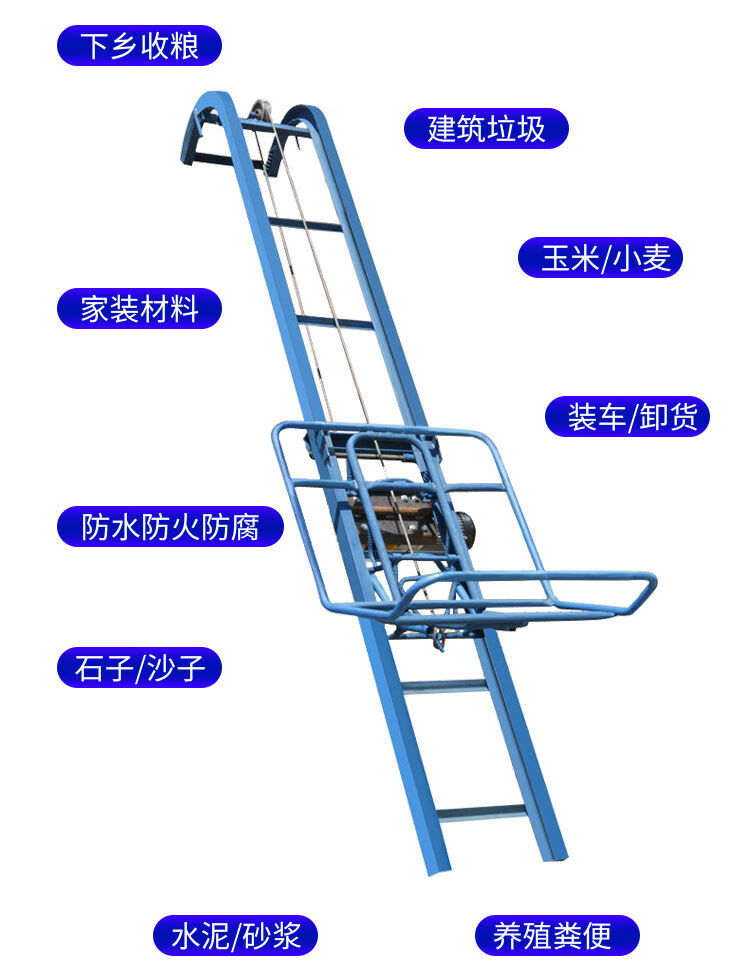 袋装粮食提升机电动机械爬山虎上货机上料机可折叠可移动随车携带28米