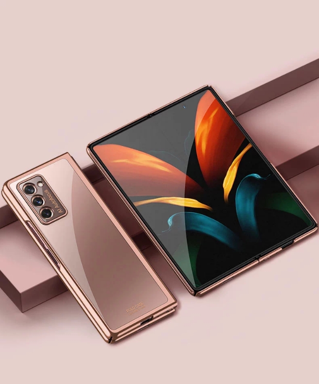 森比特三星zfold2手机壳galaxyw21折叠屏薄电镀硬壳w2021全包防摔透明