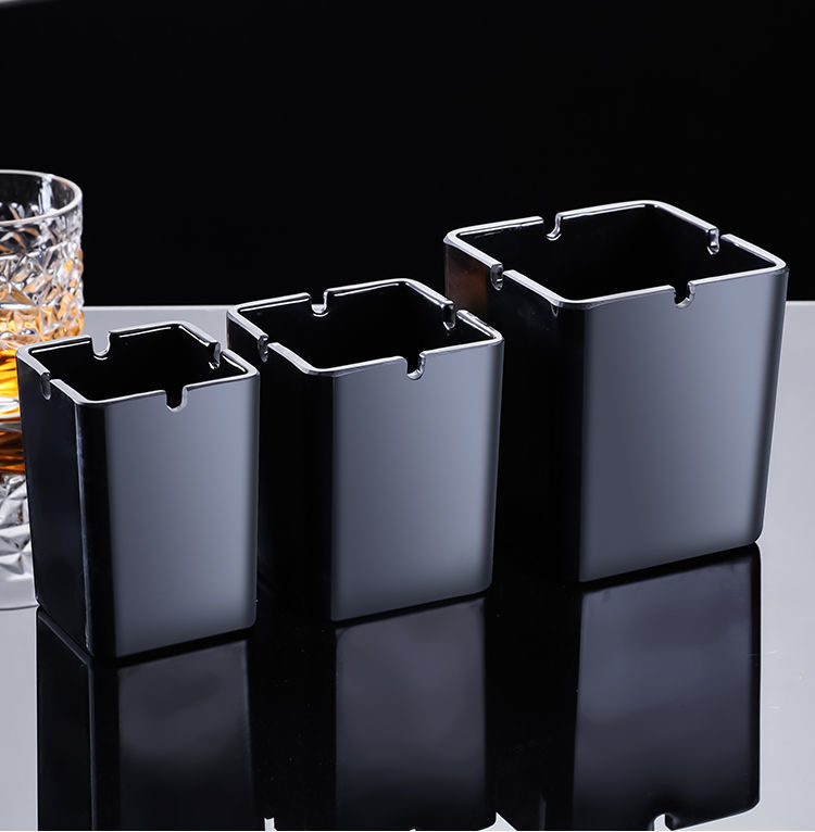 员创密胺酒吧烟灰缸ins潮流ktv网咖酒店网吧创意防风个性大号黑色烟缸