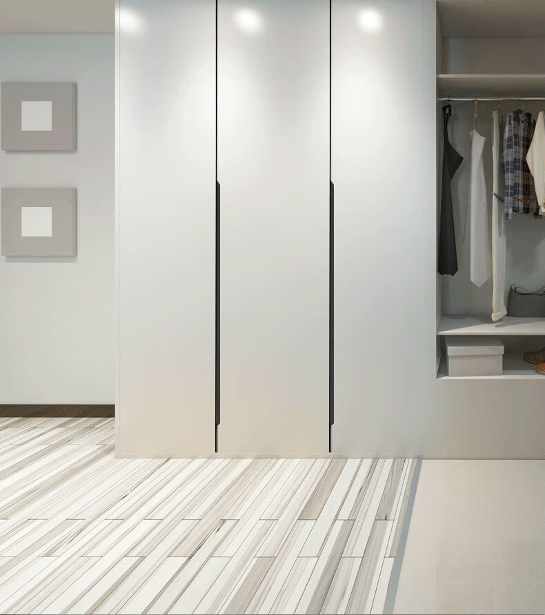 隐形拉手长黑色衣柜抽屉暗嵌入式免打孔橱柜金色隐藏柜门把手黑色可