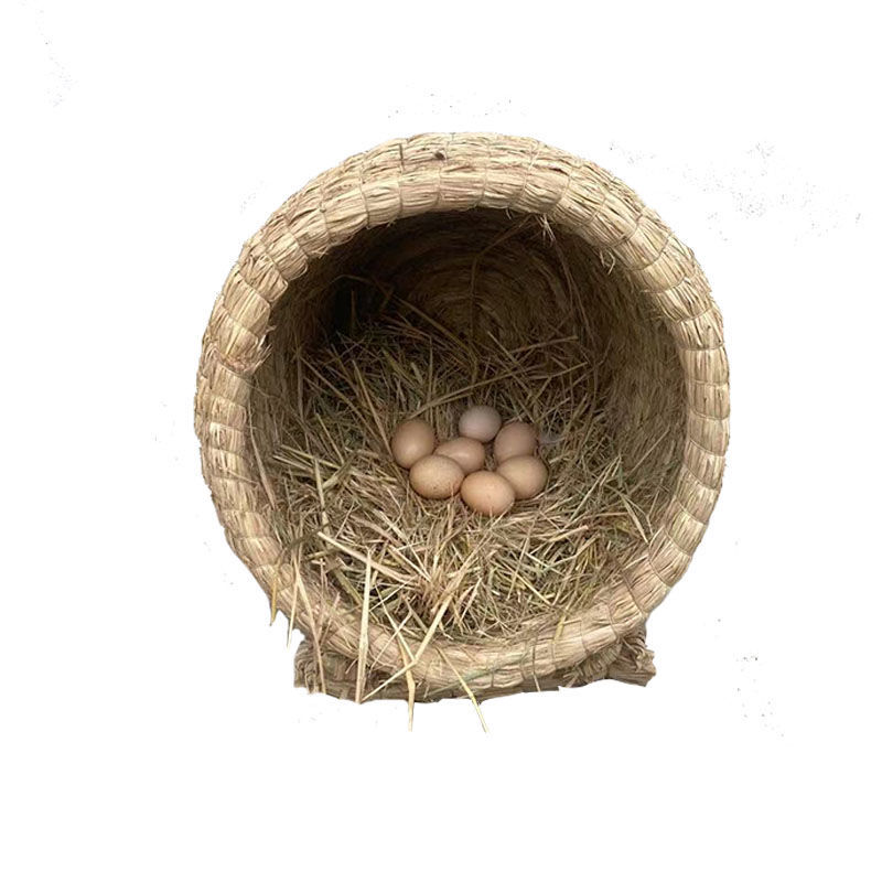鸡窝草编母鸡下蛋稻草窝芦丁鸡家用鸡舍喂鸡屋猫咪猫窝窝 大号通风款
