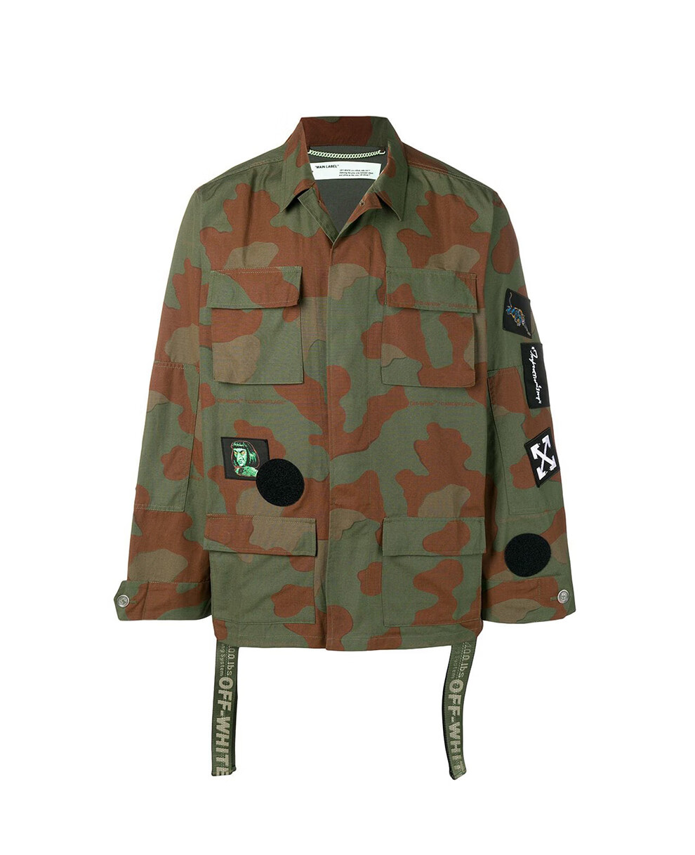 off white 男女通用棉质迷彩图案长袖夹克外套 omel006 r19a66021