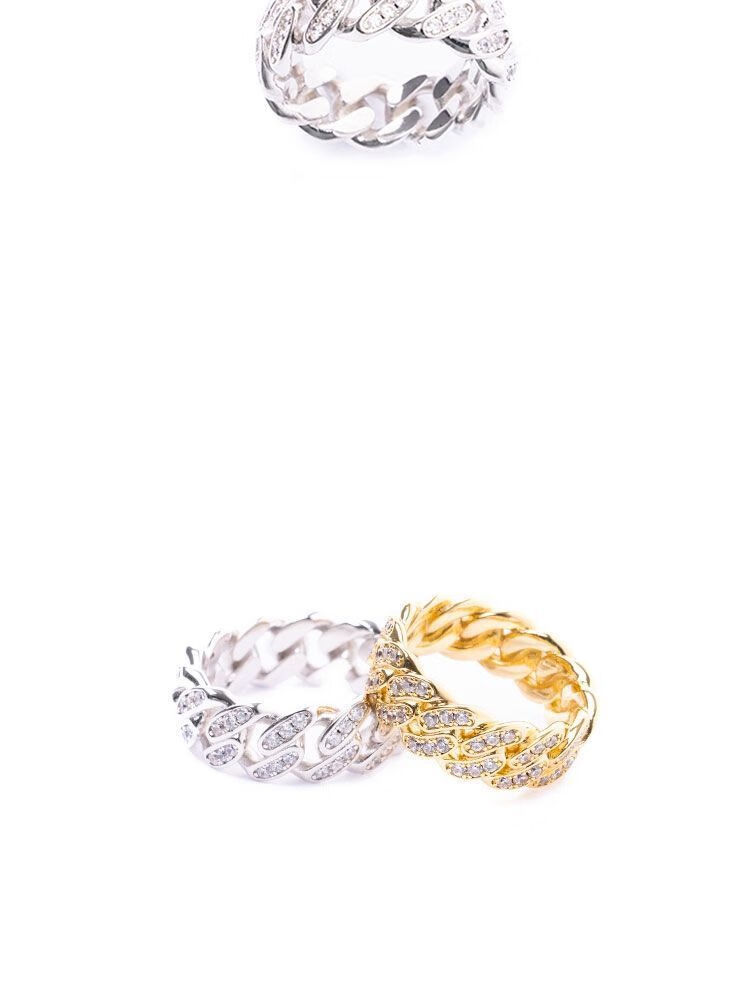 killwinner项链手链戒指双排镶钻古巴项链男女情侣潮回到未来项链银色