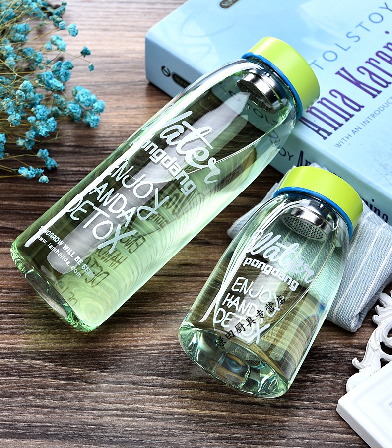 杯果茶杯大容量玻璃杯子过滤茶杯便携水杯瓶子q500ml宽口粉滤网杯刷