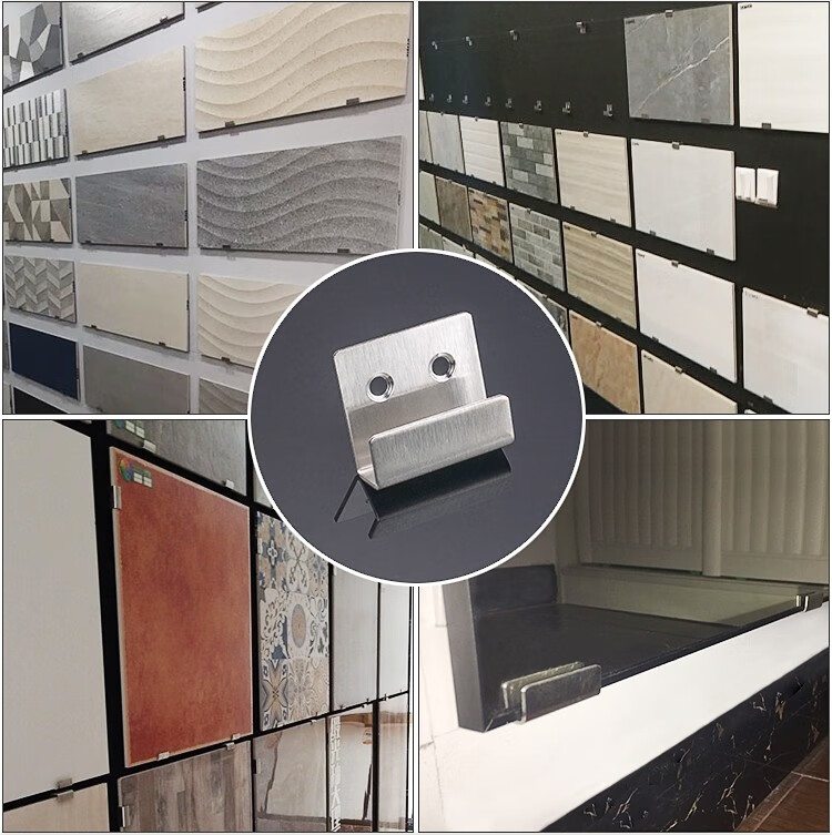 不锈钢瓷砖挂码上墙固定卡扣支架瓷砖挂件挂钩挂墙样品展示挂件码 加