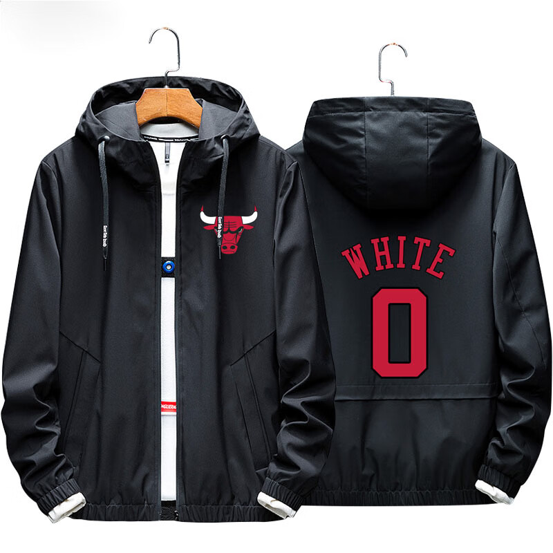 芝加哥公牛队air飞人皮蓬罗德曼罗斯篮球夹克男运动外套衣服 黑红91号