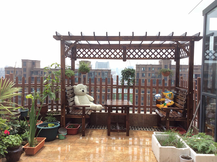 偌倍特葡萄架防腐木庭院雨棚组装户外防腐碳化实木凉亭木屋室外廊架