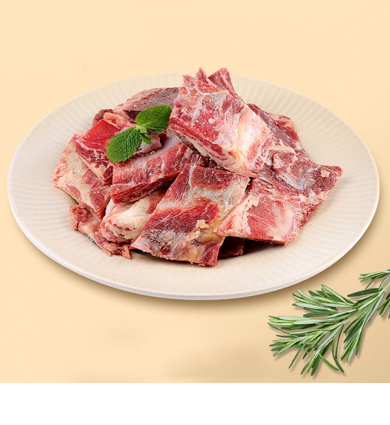 国产新鲜原切牛骨黄牛羽骨生牛肉多肉肋排急冻牛肋排骨商用 2斤装带