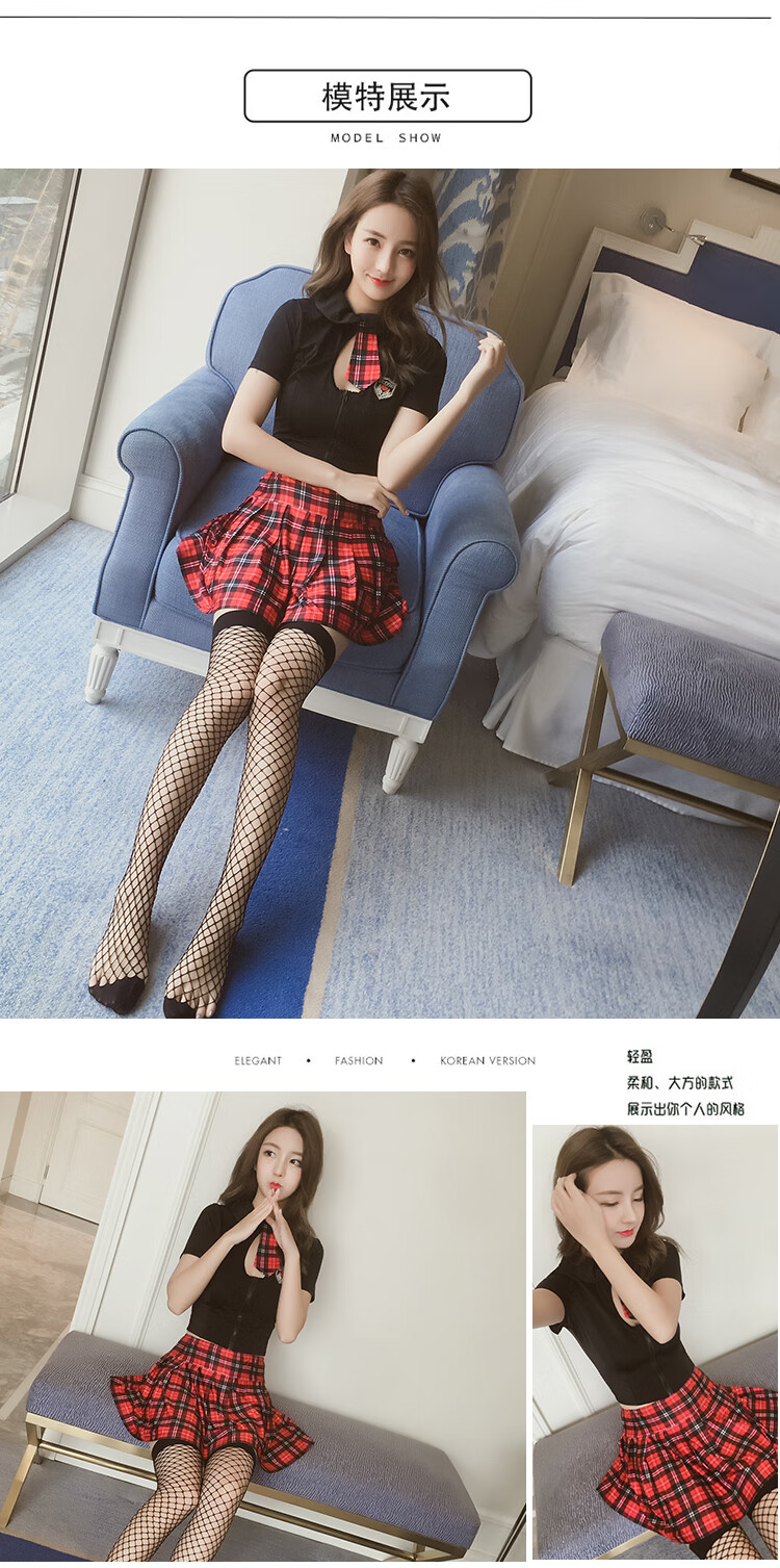 性感睡衣女角色扮演诱惑内衣学生装萌妹大码中码女主播套装网红短裙
