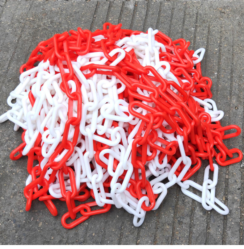 塑料警示链条红白塑料链条路锥链条隔离链子s扣6mm粗黄黑1米长的价格