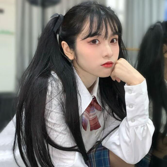 jk假发女高双马尾lolita日系绑带式长卷发萝莉软妹可爱直辫子发饰卷发