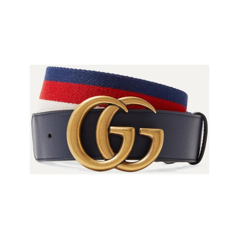 gucci古驰腰带女士条纹帆布皮革腰带 图片色0 70