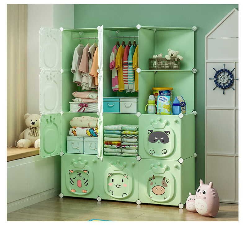 宝宝婴儿衣物收纳柜小孩简易儿童衣橱小整理柜塑料储物柜多层衣服大