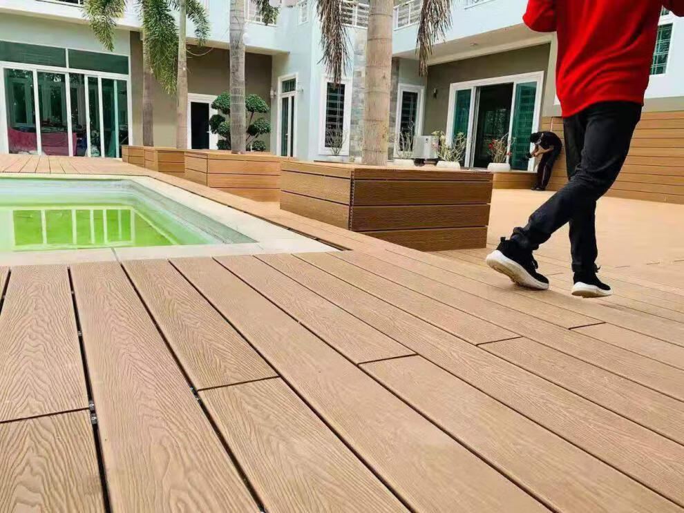 地板户外木塑庭院露台长条腐木工程园林室外阳台实木地板实心14024