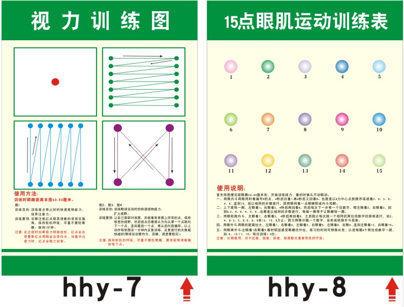 眼肌运动训练表眼球肌肉视力锻炼增视图眼操墙贴纸挂图 hhy-4-超大