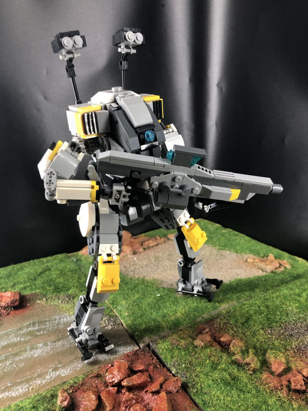 泰坦陨落2周边 柒彩创意moc泰坦陨落bt7274主角机载人机甲moc模型拼装