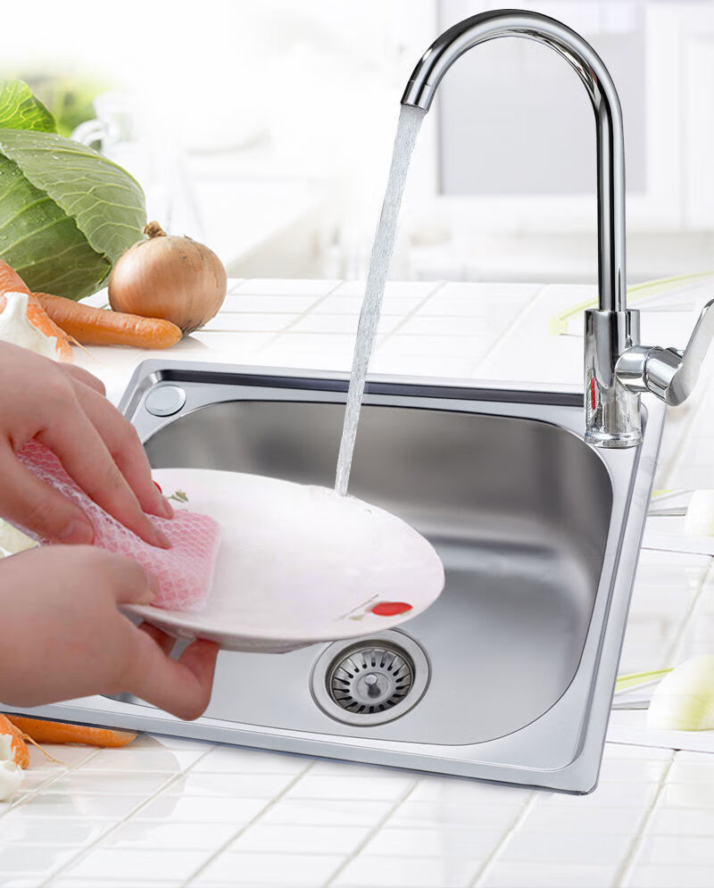 洗菜盆单槽304不锈钢水槽厨房洗碗池水池家用洗菜池大小号洗手盆基础