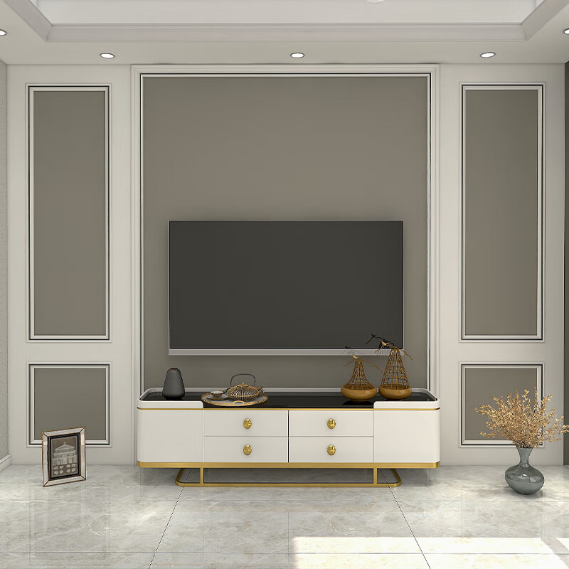 钛金条背景墙 钛金条吊顶 实木线条装饰电视墙金属边框造型客厅背景墙