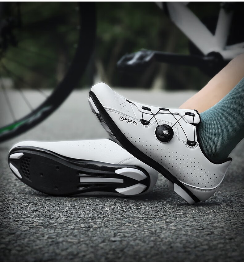 自行车鞋山地公路车透气单车休闲鞋骑车骑行装备艾优山地锁鞋黑色47