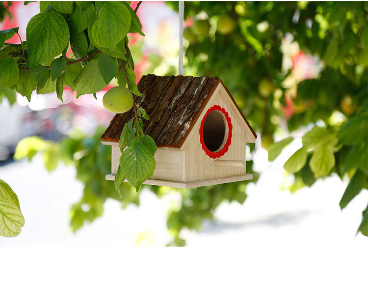 鸟窝鹦鹉窝实木保暖鸟巢繁殖箱鸟用品用具虎皮八哥珍珠户外装饰窝 2个