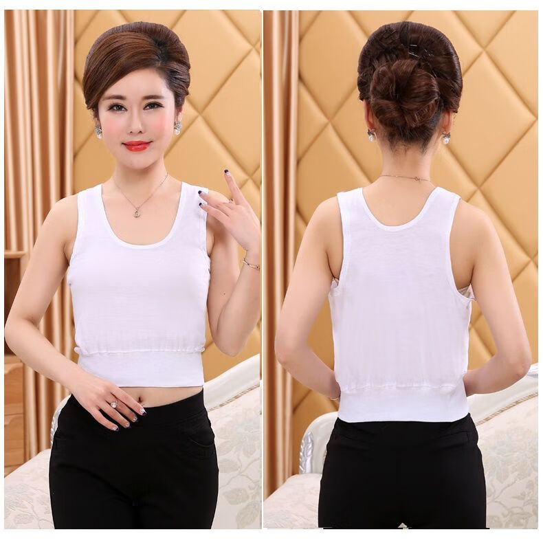 好品质女士中年妈妈内衣件装夏中老年短背心女老人汗衫胸罩妈妈吊带
