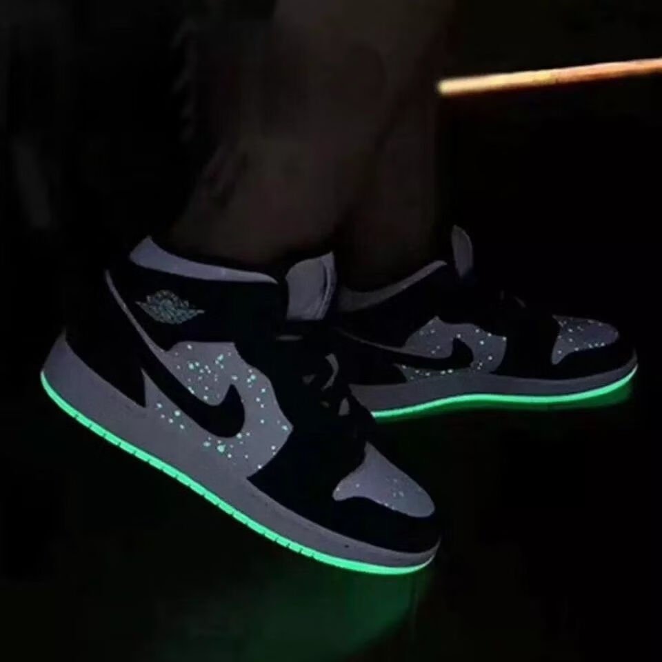 nike耐克夜光底黑白熊猫泼墨满天星男女运动mid乔1潮流情侣休闲篮球